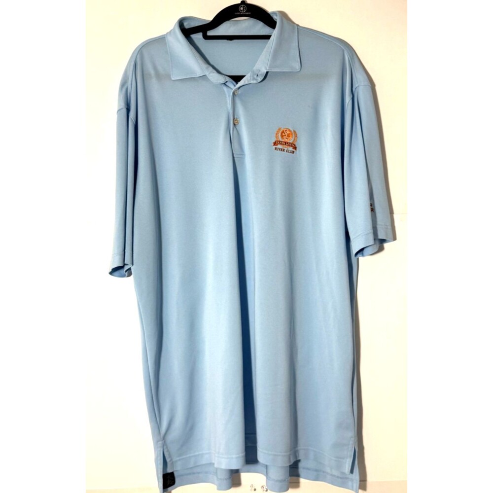 Peter Millar Polo Shirt Mens XL Blue Santa Lucia River Club Golf